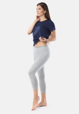 Bellivalini Leggings Damen 3/4 Capri Leggings mit Ziergummi BLV50-181 (1-tlg) elastischer Bund