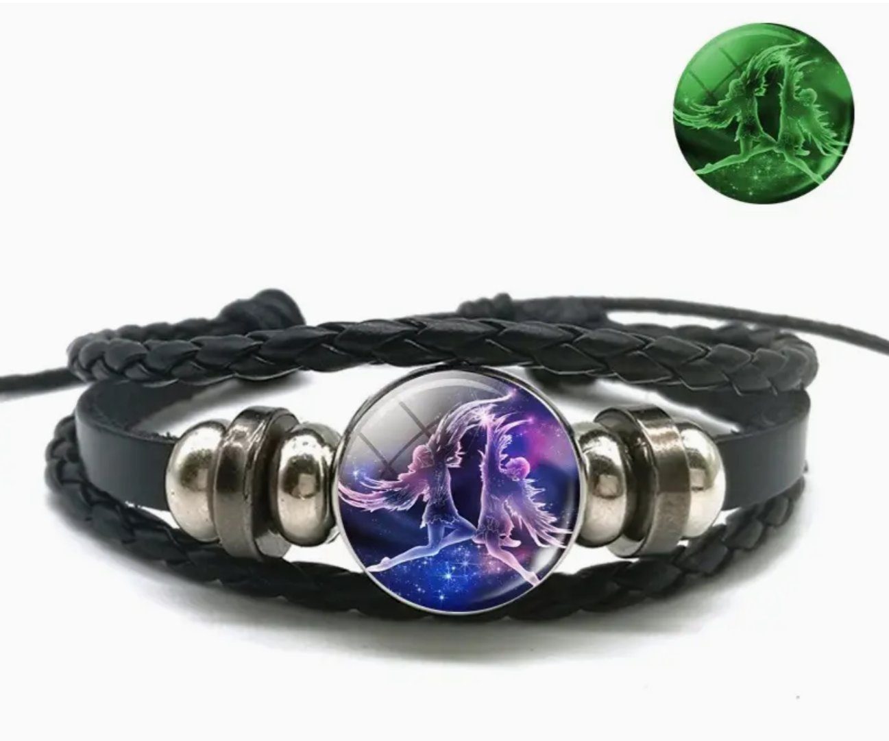 Stelby Armband mit Gravur Sternzeichen Zwillinge mit 3D Gravur im Glas (Weihnachtsgeschenk, Geburtstagsgeschenk, Valentinstaggeschenk, modern, minimalistisch), langlebig, pflegeleicht, unisex