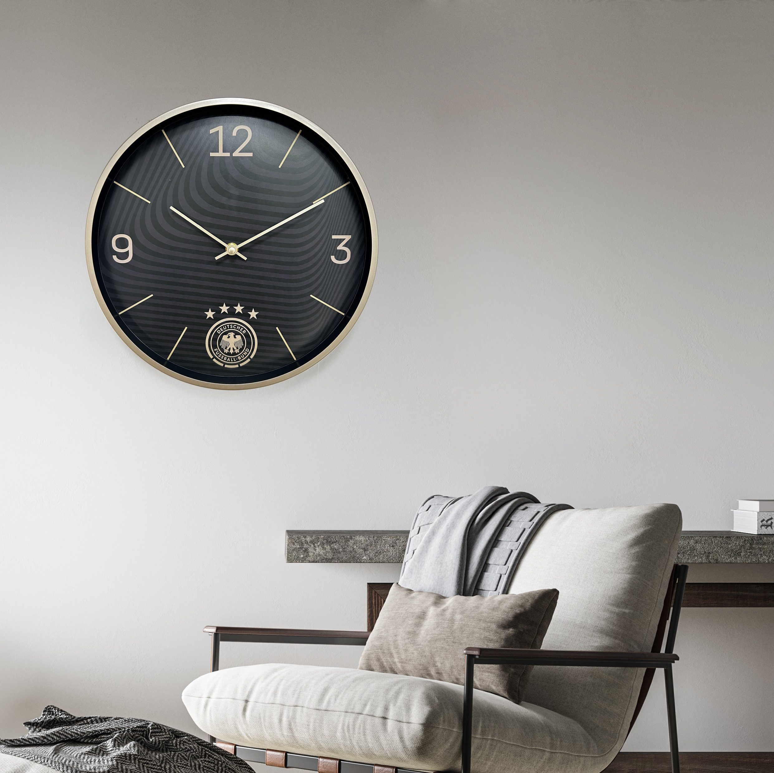 K&L Wall Art Wanduhr DFB Fußball Wanduhr Aluminium Uhr lautlos ohne Tickger günstig online kaufen