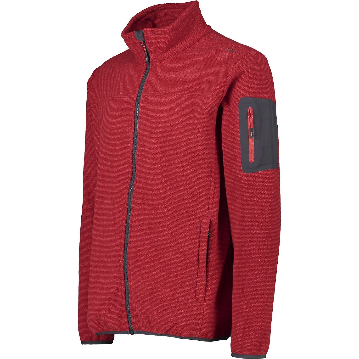 CAMPAGNOLO Cardigan Jacquard Jacket Knitted (1-tlg) Fire Strickjacke Red