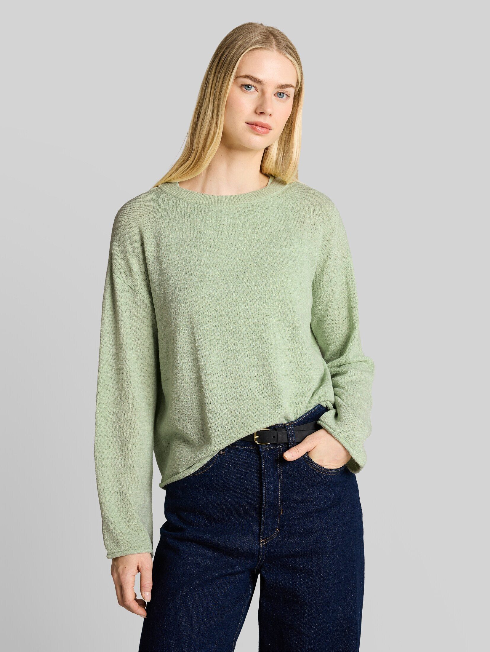 TOM TAILOR Denim Strickpullover Pullover & Strickjacken Relaxed Fit Strickpullover mit U-Boot-Ausschnitt
