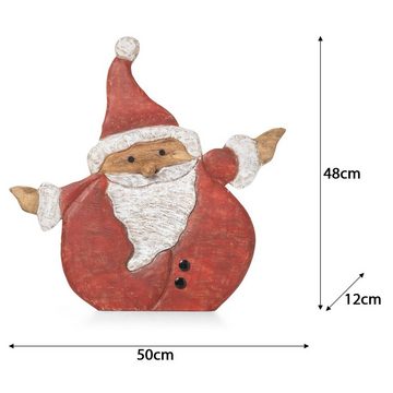 Moritz Dekoobjekt Weihnachtsmann Figur Santa Claus 48 cm, Holz, Tischdeko, Fensterdeko, Wanddeko, Holzdeko, Weihnachtsdeko