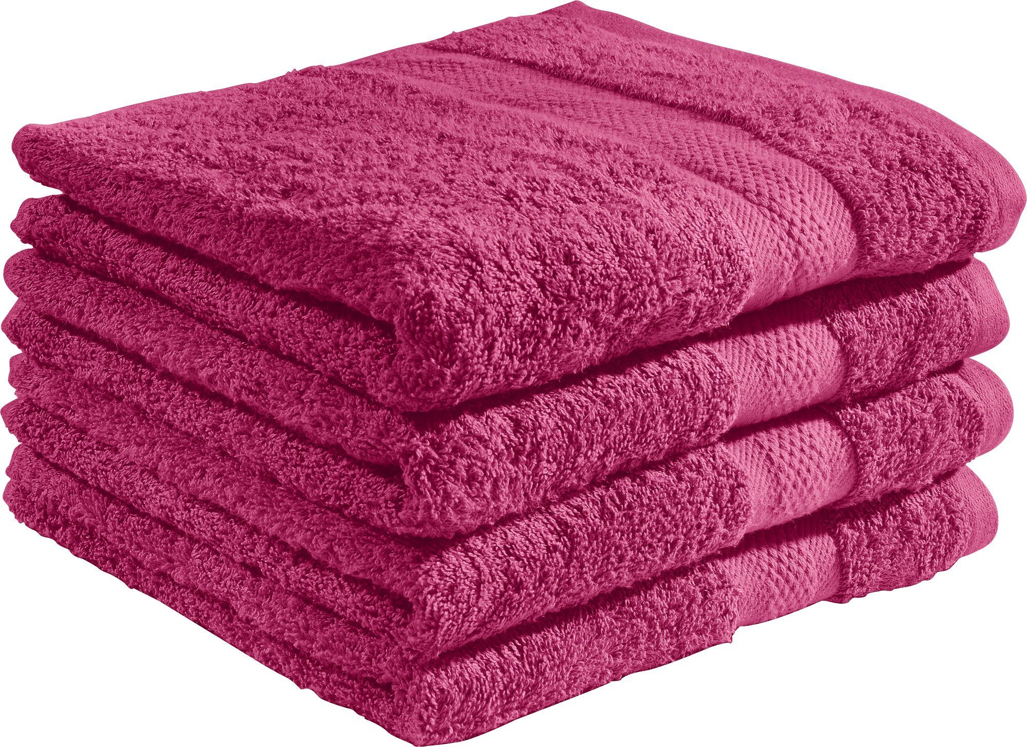 Walk-Frottier Uni REDBEST Duschtuch "Chicago" 4er-Pack, Duschtuch (4-St), Frottier fuchsia