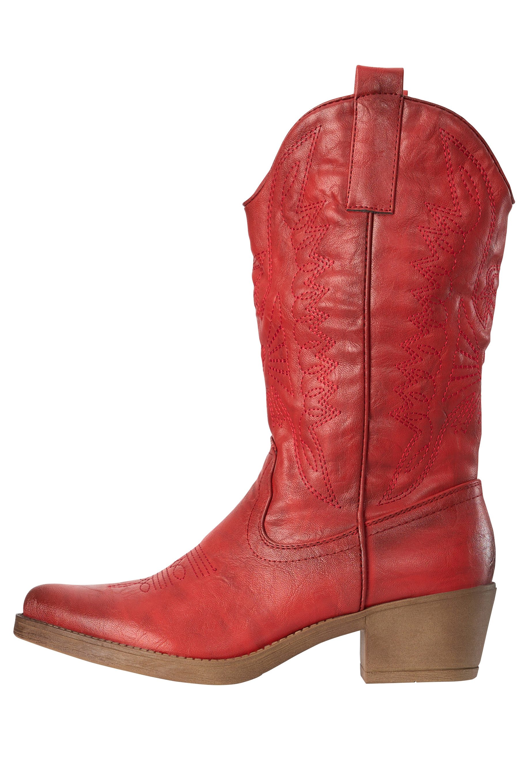 Salinyang Damen Cowboy Boots – Cowboystil mit Stickerei Lederoptik Stiefel