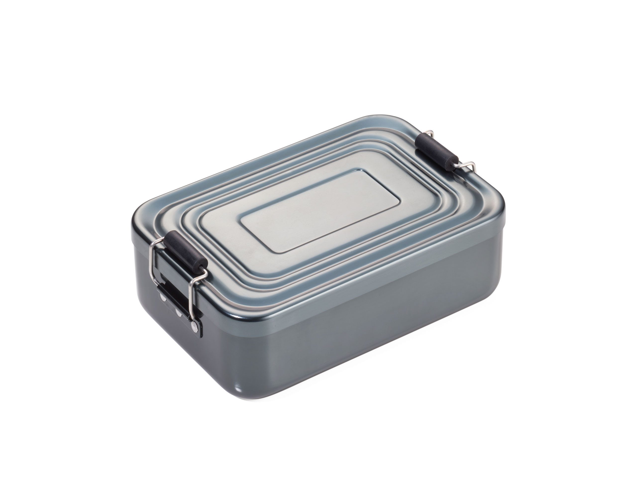 TROIKA Lunchbox Aluminium mit Bügelverschluss, robuste Brotdose in zwei Größen, sicherer Bügelverschluss, pflegeleicht, mit rausnehmbarer Abtrennung