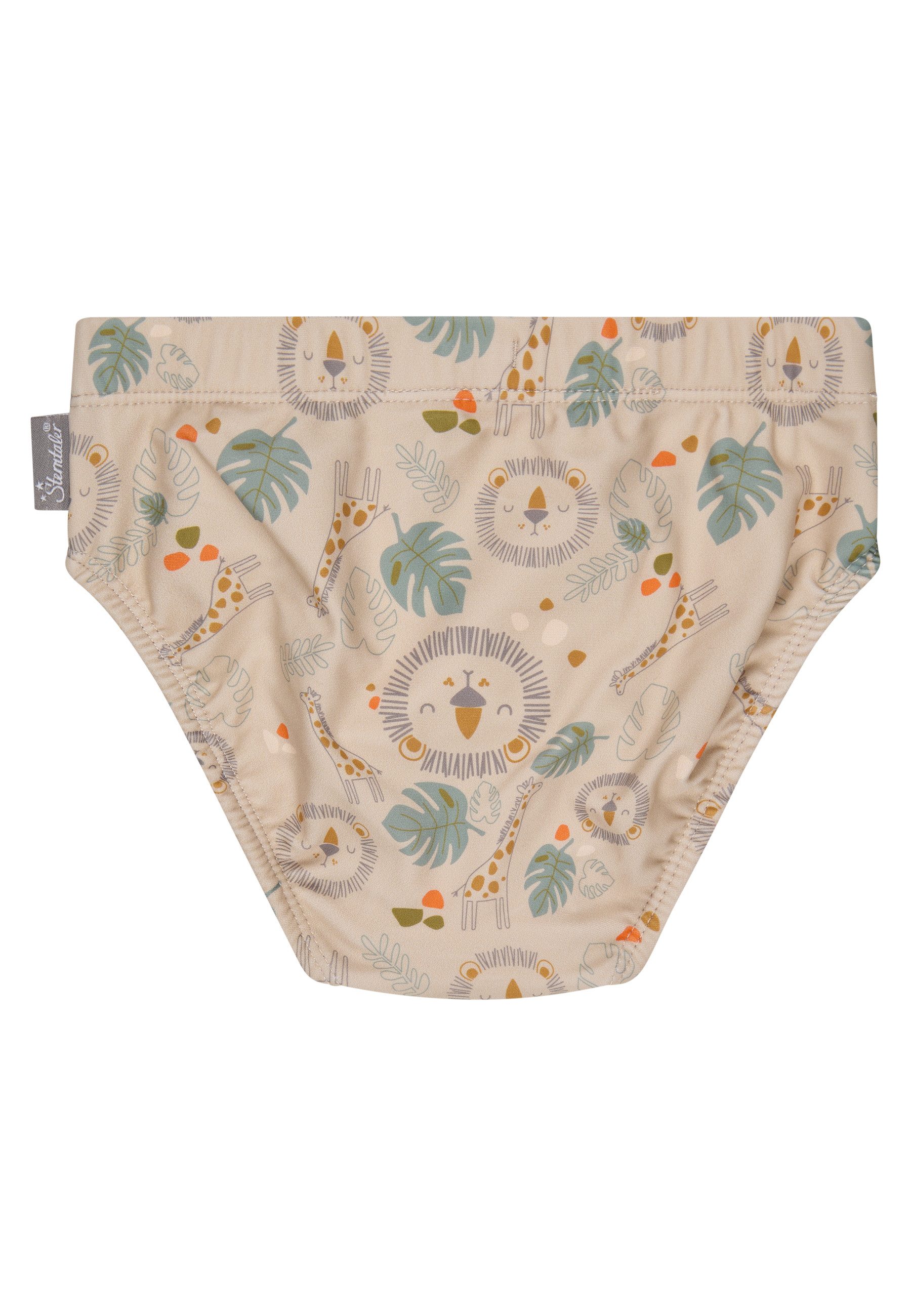 Sterntaler® Badehose UV-Schutz 50+ Badehose Safari (1-St) Badehose mit Safari-Muster & Kordel, Windeleinsatz bis 86/92