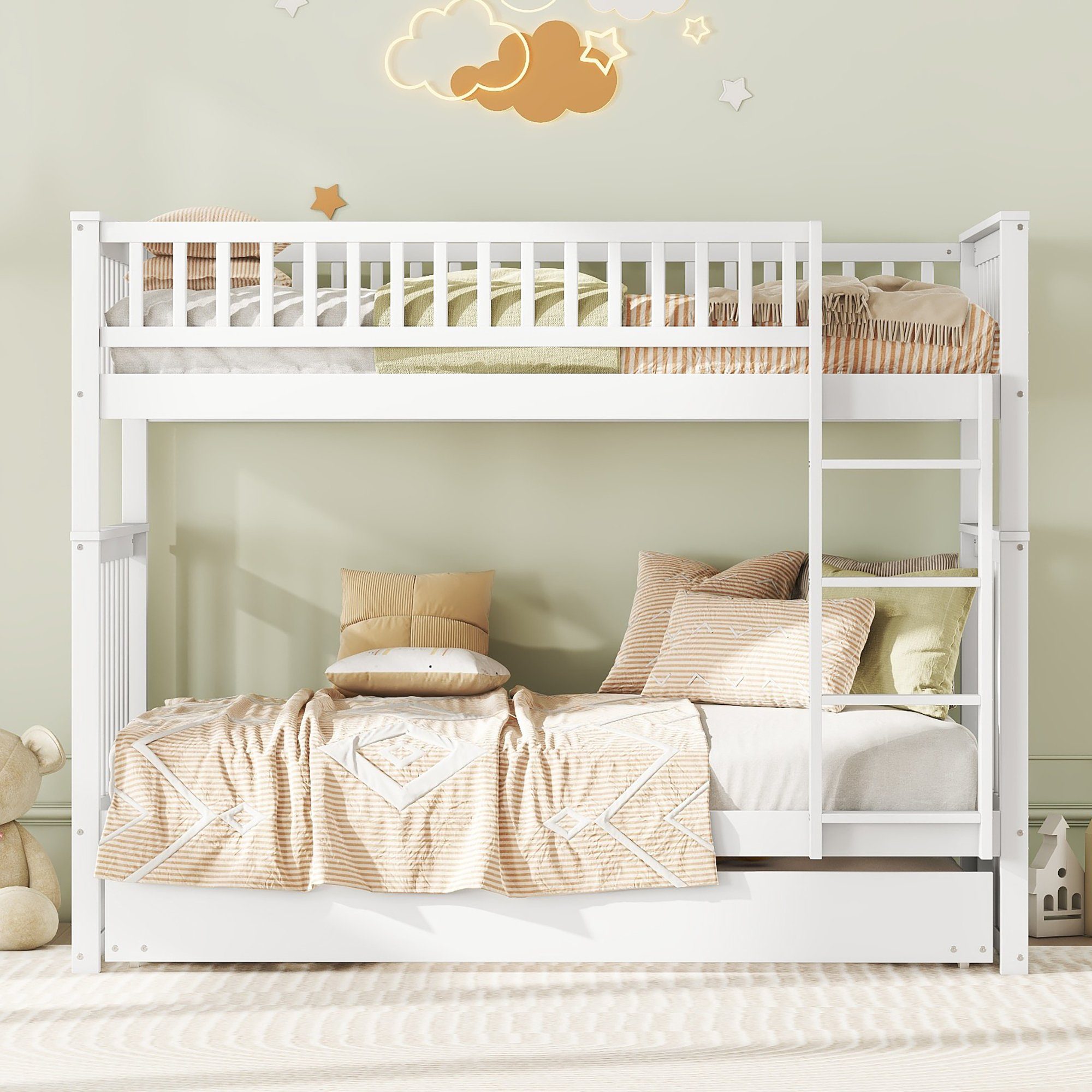 Flieks Etagenbett, Kinderbett 90x200cm mit Unterbett günstig online kaufen
