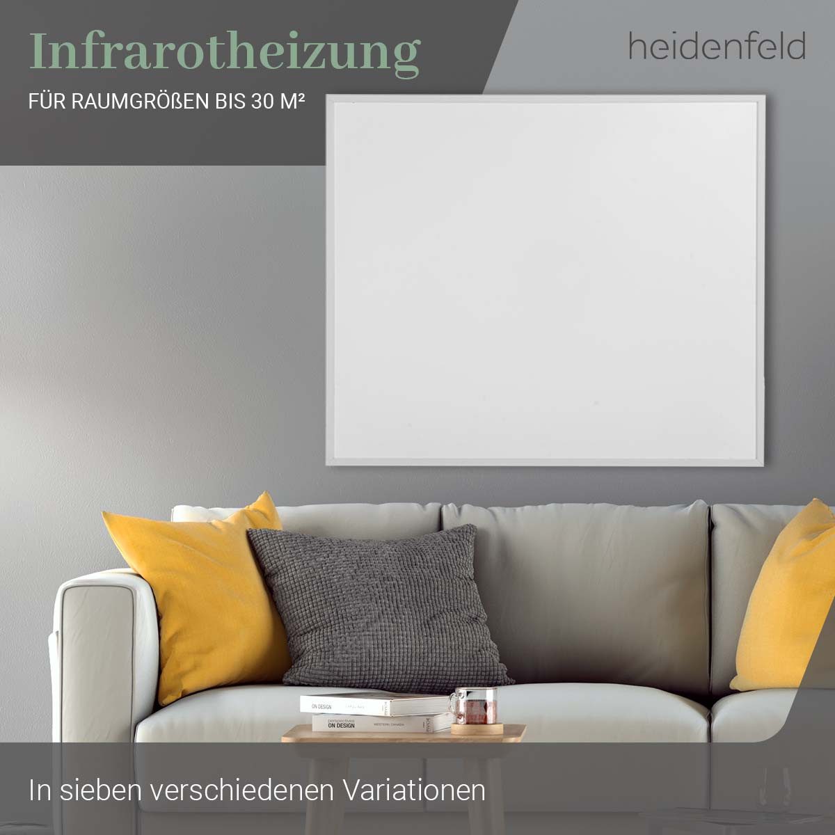 Heidenfeld Infrarotheizung 300-1000W Elektroheizung für Wand & Decke HF-HP1 günstig online kaufen