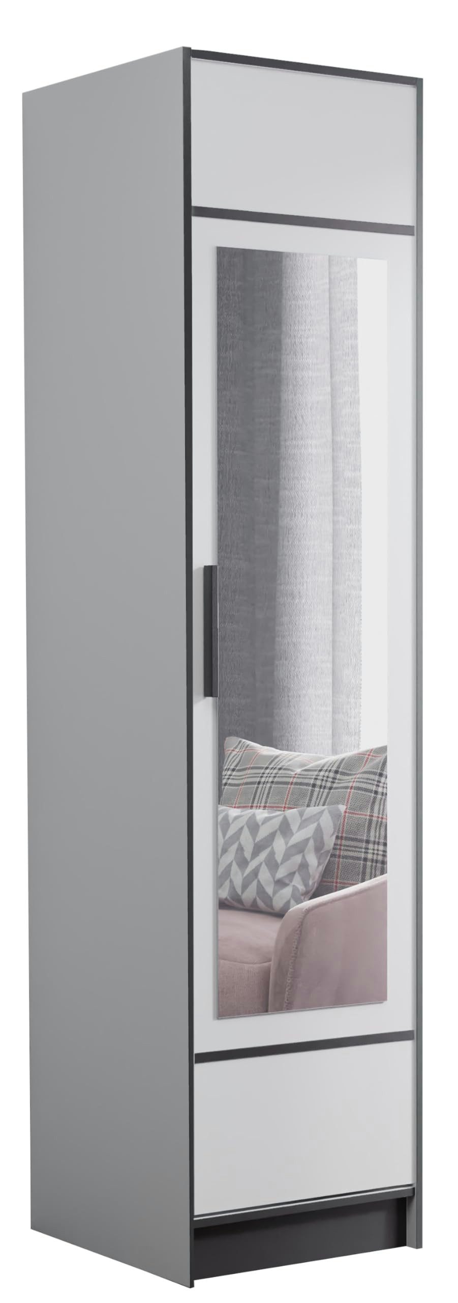 KIER FURNITURE Drehtürenschrank Kleiderschrank ROJ - 53.2 x 205 x 39 cm - Weiß