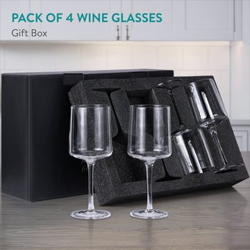 Navaris Weinglas transparente Weingläser 4er-Set - Weingläser mit Stiel - Stilvoll, Glas