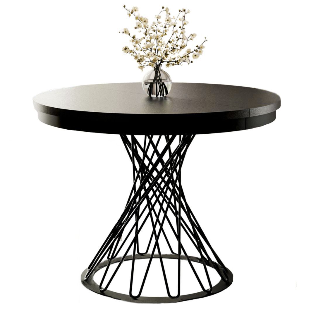 Compleo Esstisch Küchentisch, Runder Esszimmertisch 100-140, Metallbeine LU günstig online kaufen