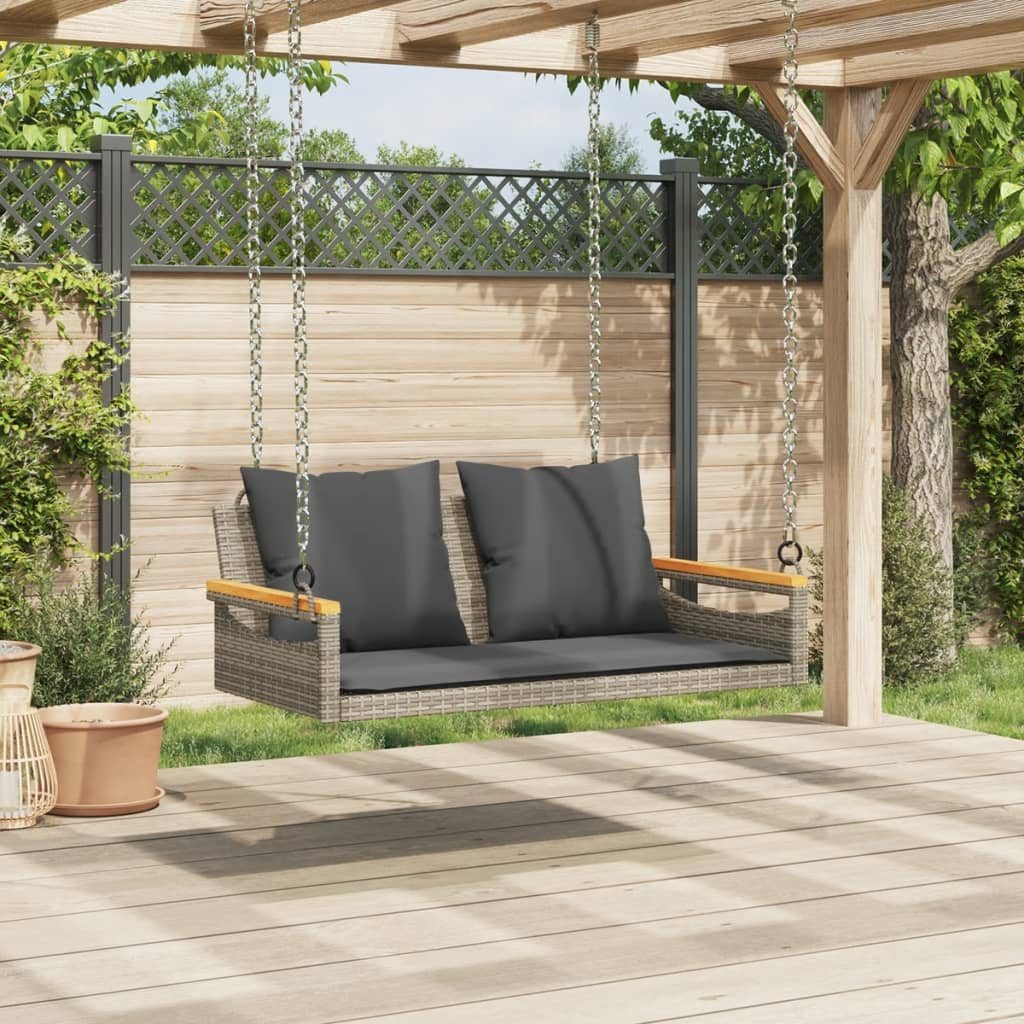 vidaXL Gartenbank Hängebank mit Kissen Grau günstig online kaufen