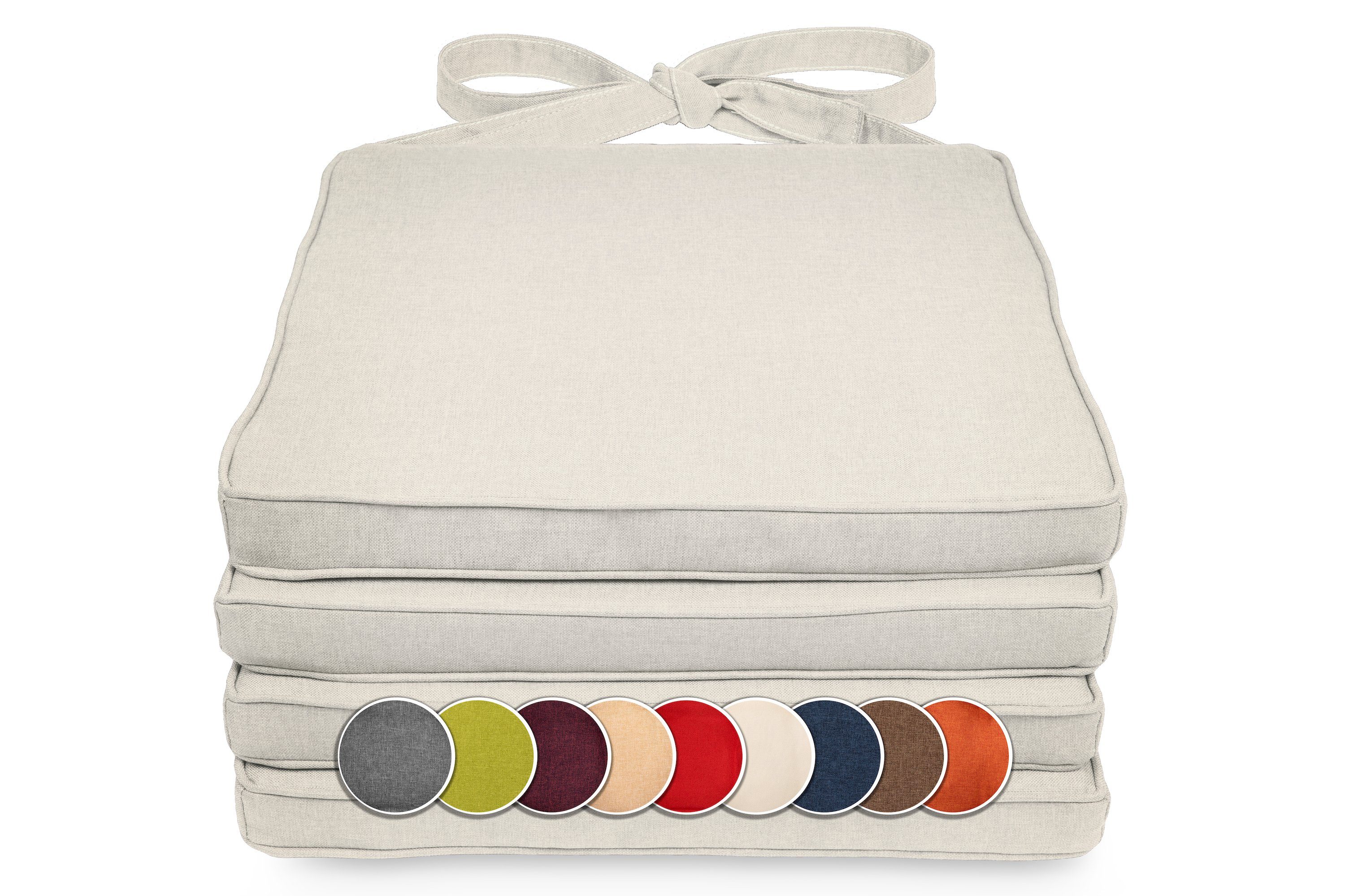 sunnypillow Stuhlkissen 4er Set Stuhlkissen 40 x 45 x 5cm