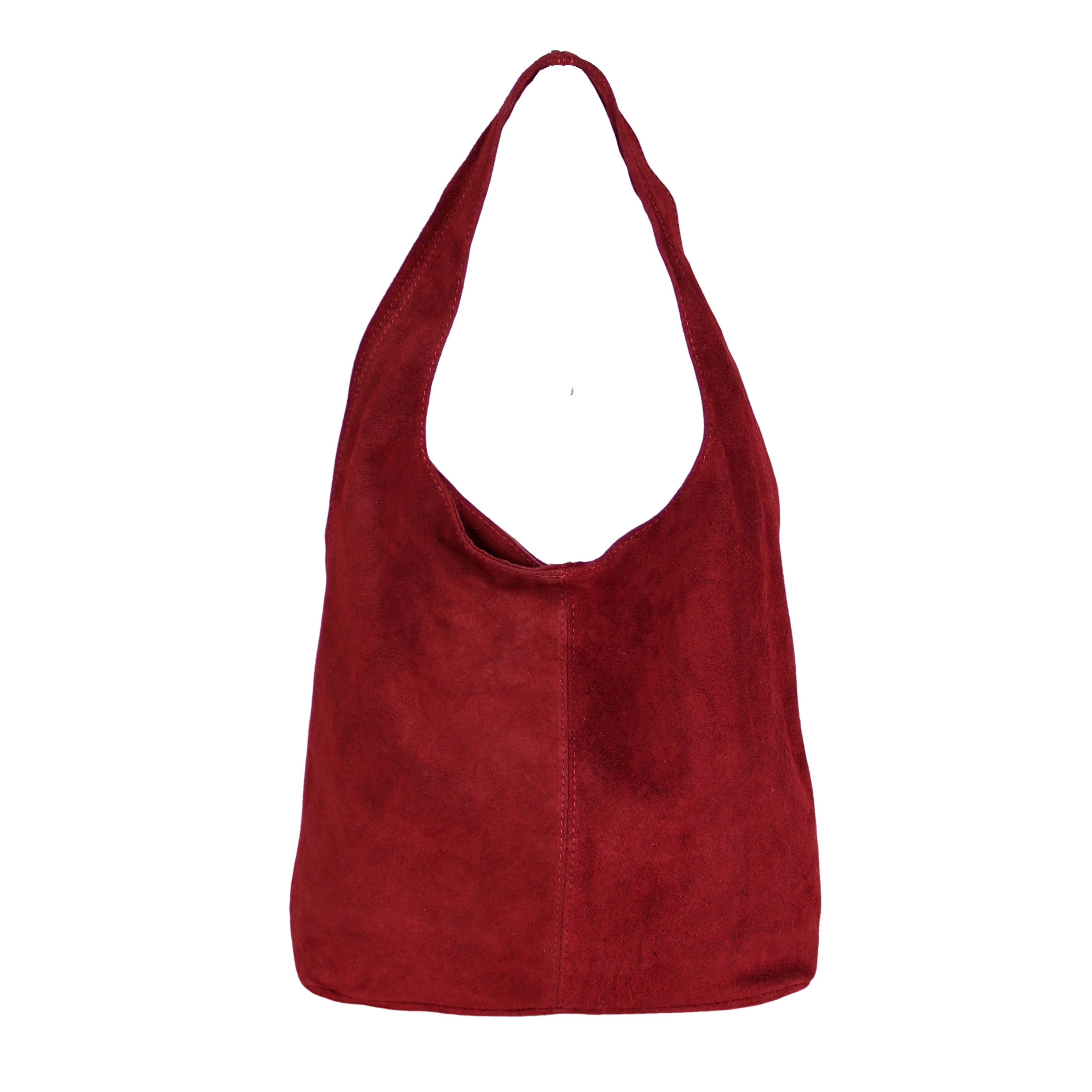 MIRROSI Beuteltasche Damen aus Wildleder, Made in Italy, Shopper Tasche (ca.33x32x16cm)