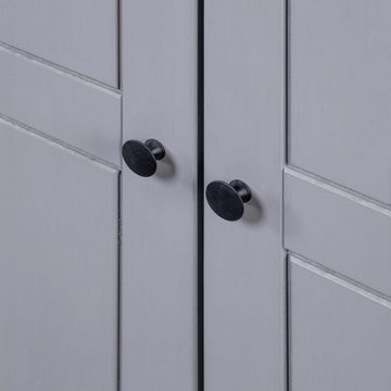möbelando Kleiderschrank 298754 (LxBxH: 50x80x171,5 cm) aus Massives Kiefernholz in Grau