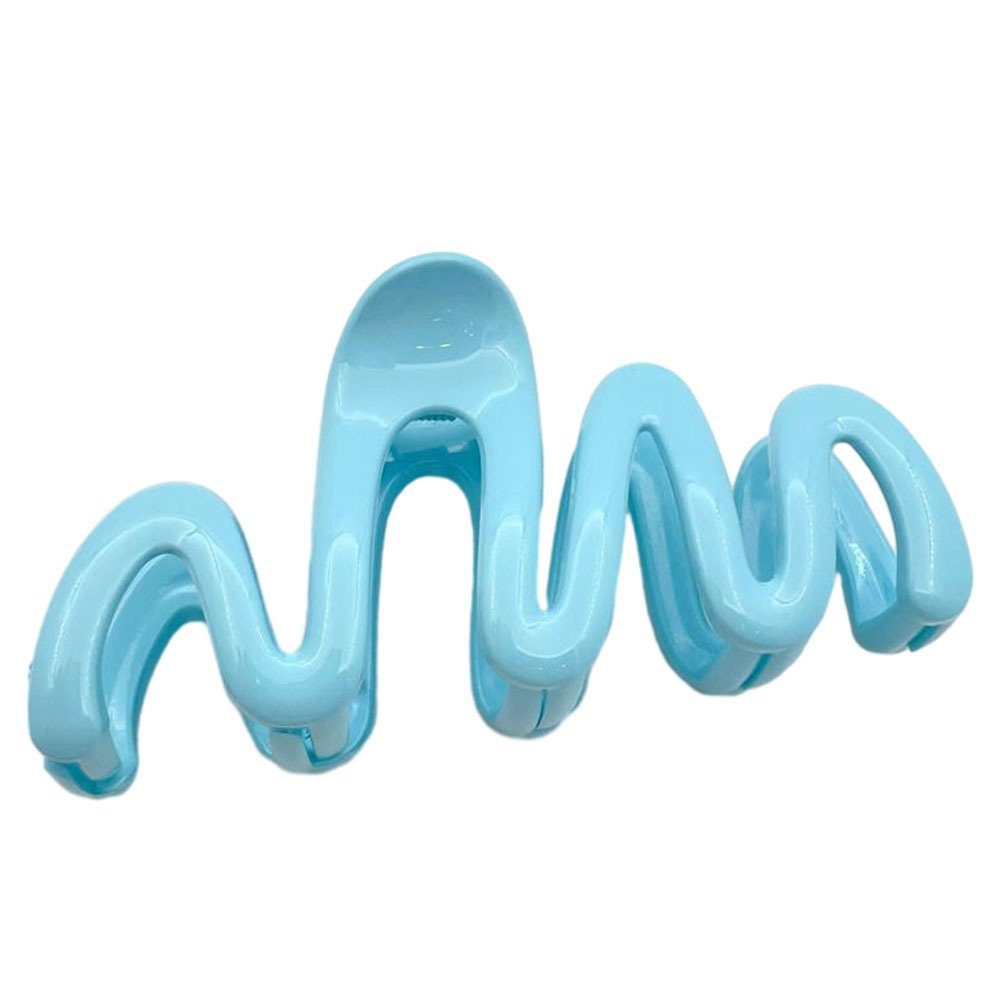 Blusmart Haarspange Haifischförmige Haarwellen-Greifklammer, Wiederverwendbare Haarnadel light blue