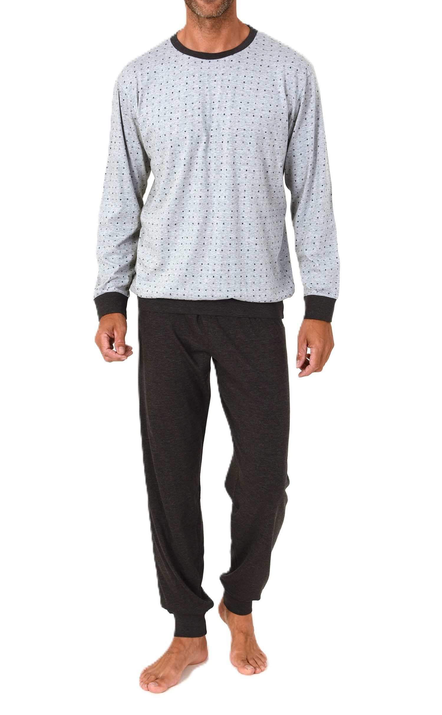 Normann Pyjama Normann Herren Schlafanzug langarm mit Bündchen in zeitloser günstig online kaufen