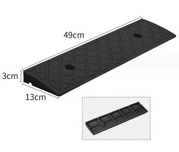 BAYLI Auffahrrampe 2er Set - Auffahrrampe 49x13x3 cm, Bordsteinrampe, Auffahrkeil