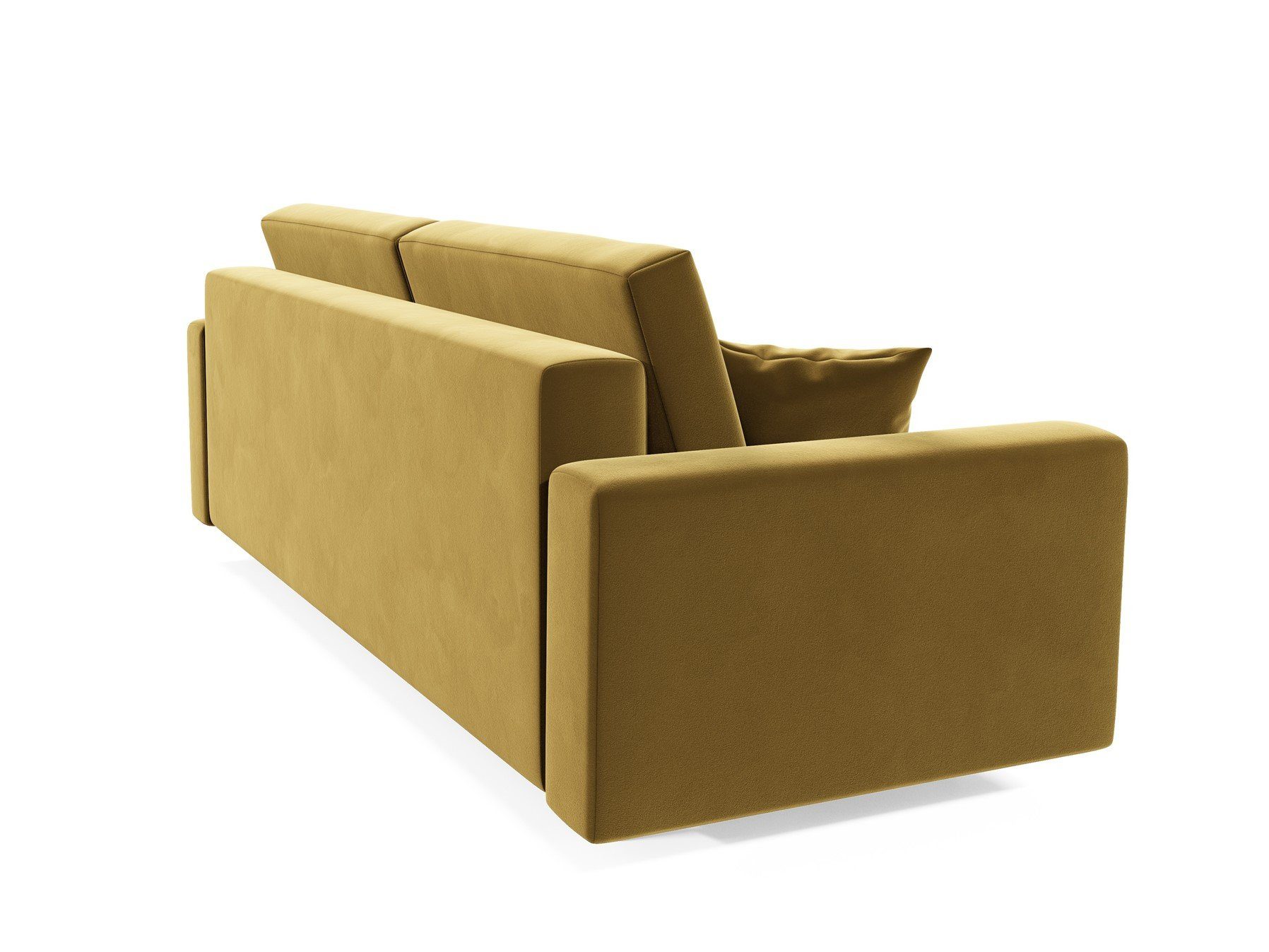 Fun Möbel Schlafsofa Sofa Designersofa BELLA Schlaffunktion, Gelb Style 3-Sitzer mit Rundumbezug, 60er