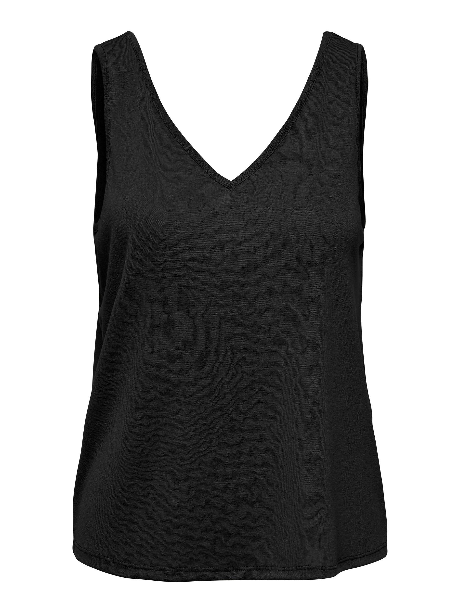 JDY Kirkby Tanktop Damen Schwarz - Recycled Polyester Rundhals Ärmellos