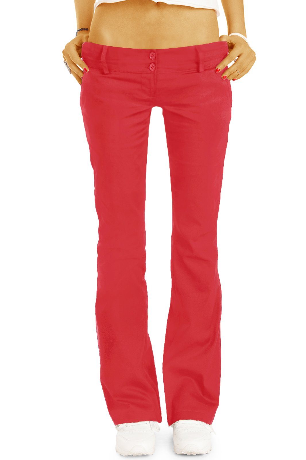 styled Stretch, Chinos Damen - STYLED BE - chino_italia be Chinohose - Hüfthosen Stoffhosen h17a mit - rot Bootcut