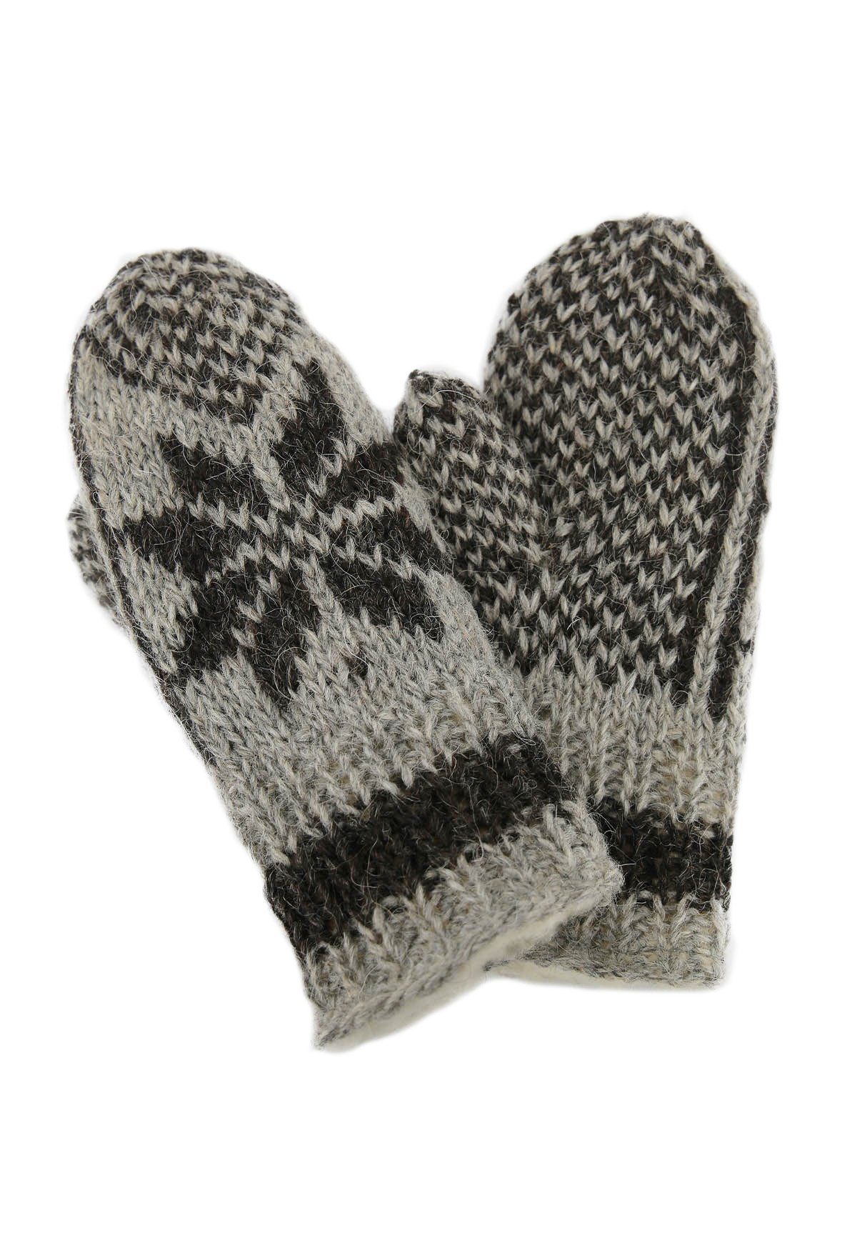 Hollert Fäustlinge Fausthandschuhe Bernie gefüttert Merinowolle Stern Anthrazit