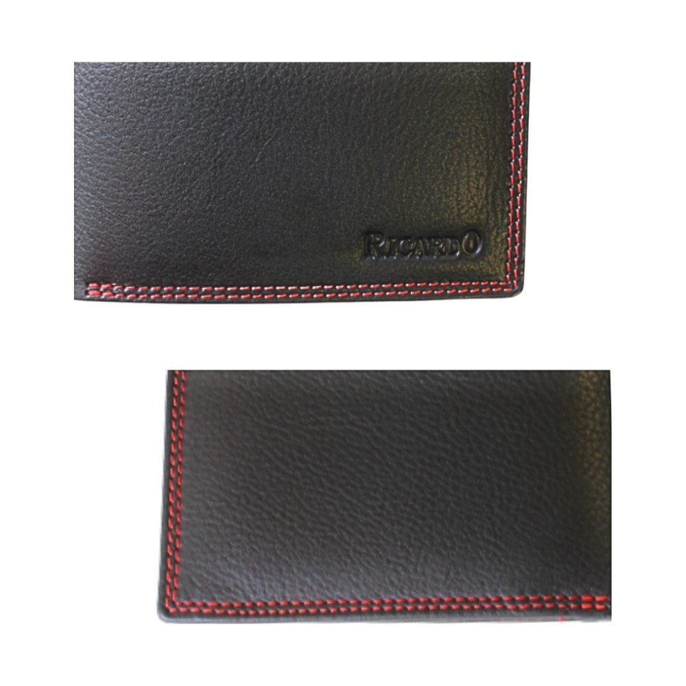 L&B Geldbörse Nappaleder Bi-Color Portemonnaie, mit RFID-Schutz >289< Geldbeutel, Druckknopffach & Reißverschlussfach + 5 Kartenfächer & 3 Sichtfächer