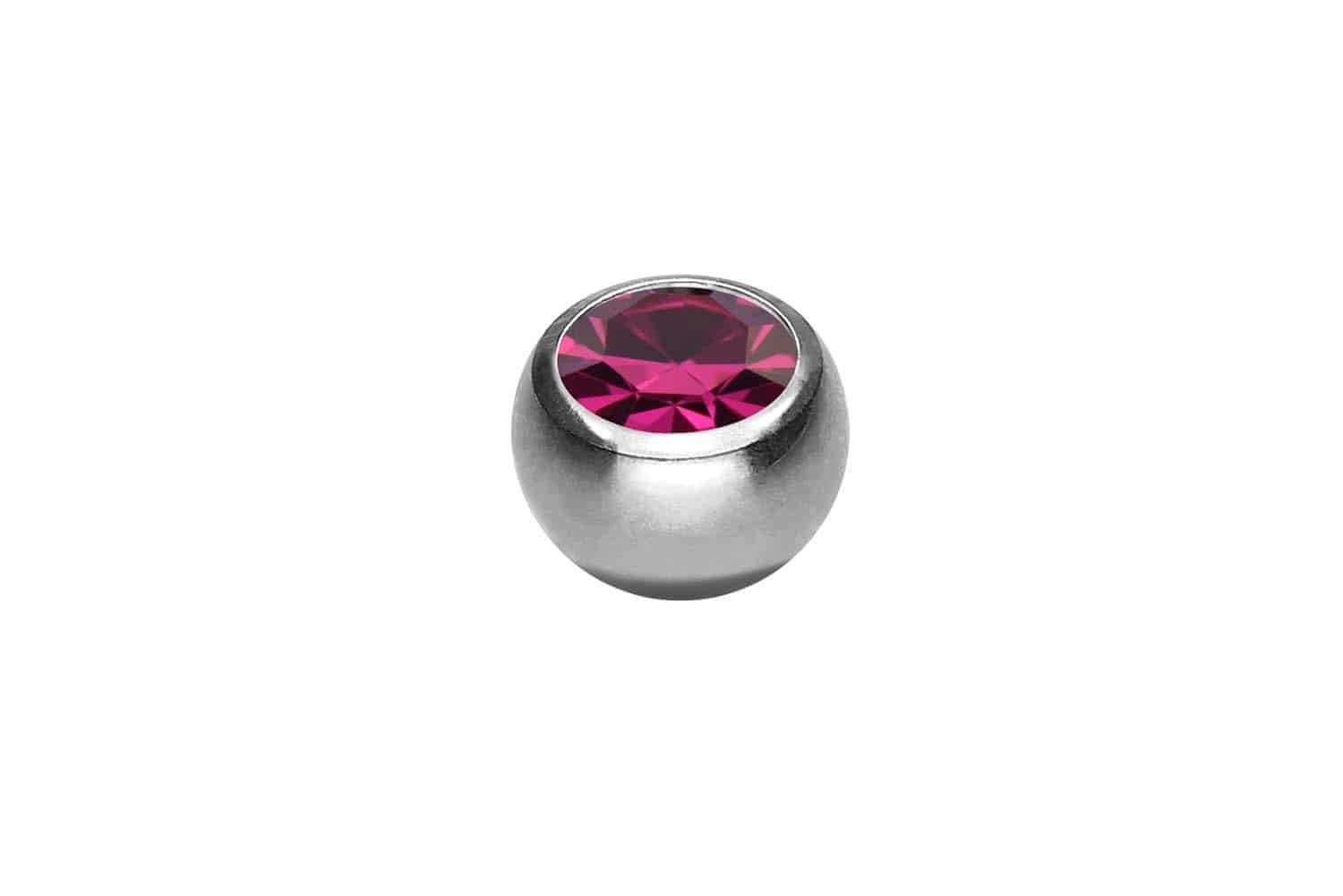 Farbe: Silberfarben + Kristall: Pink