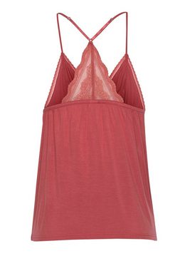 LASCANA Babydolltop mit feinen Trägern und transparenten Spitzeneinsätzen