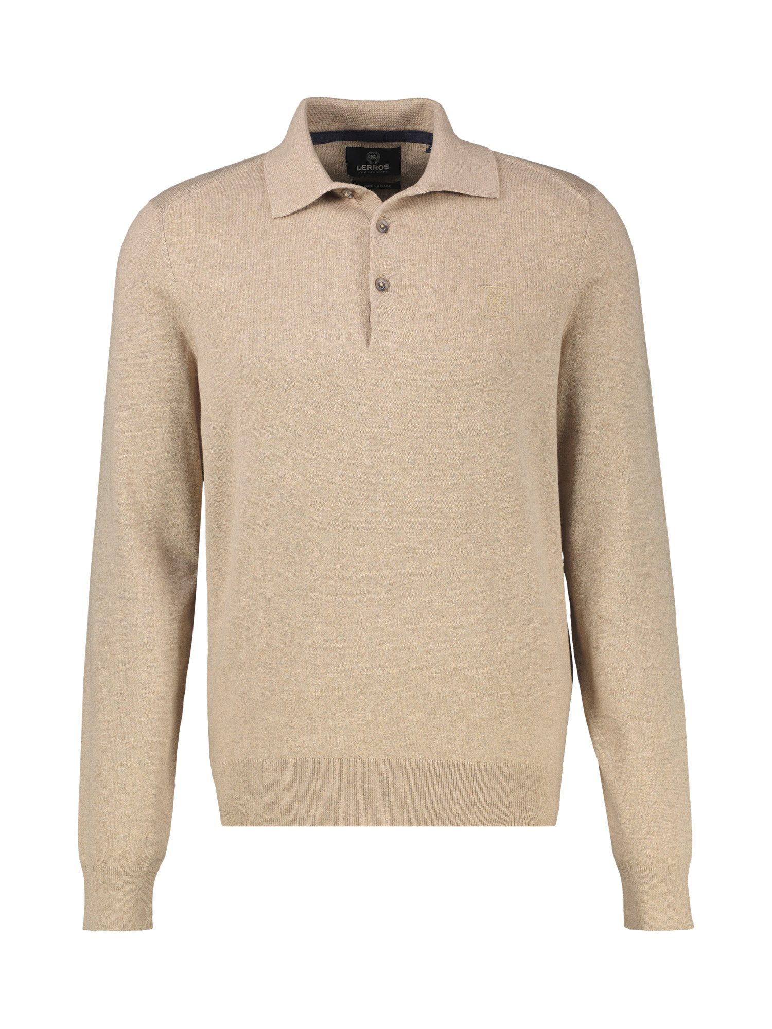 LERROS Langarm-Poloshirt Langarm Polo aus Baumwollstrick in großen Größen