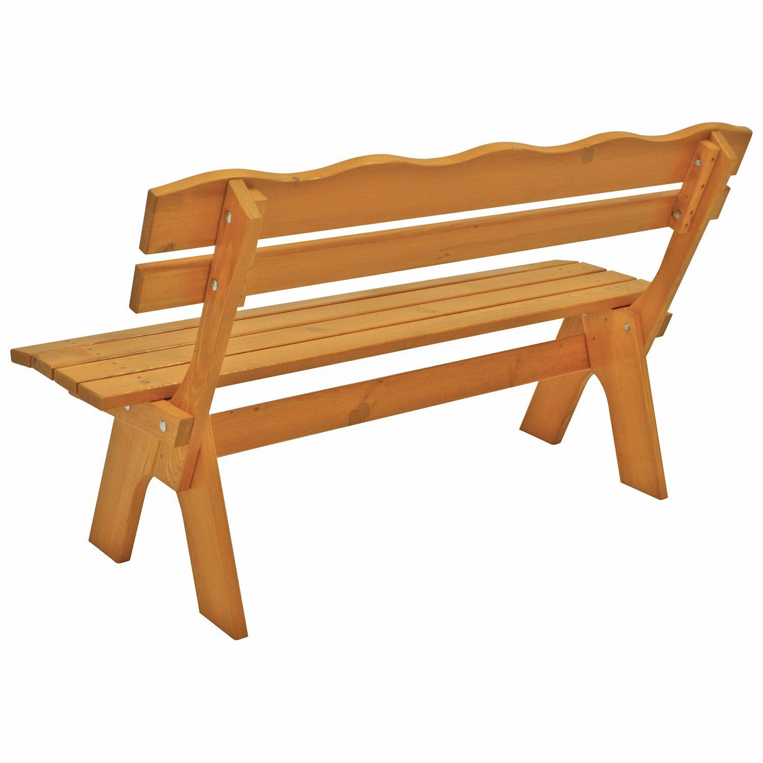 DEGAMO Gartenbank FREITAL (1-St), 3-sitzer 150cm, massive Kiefer hell lackiert
