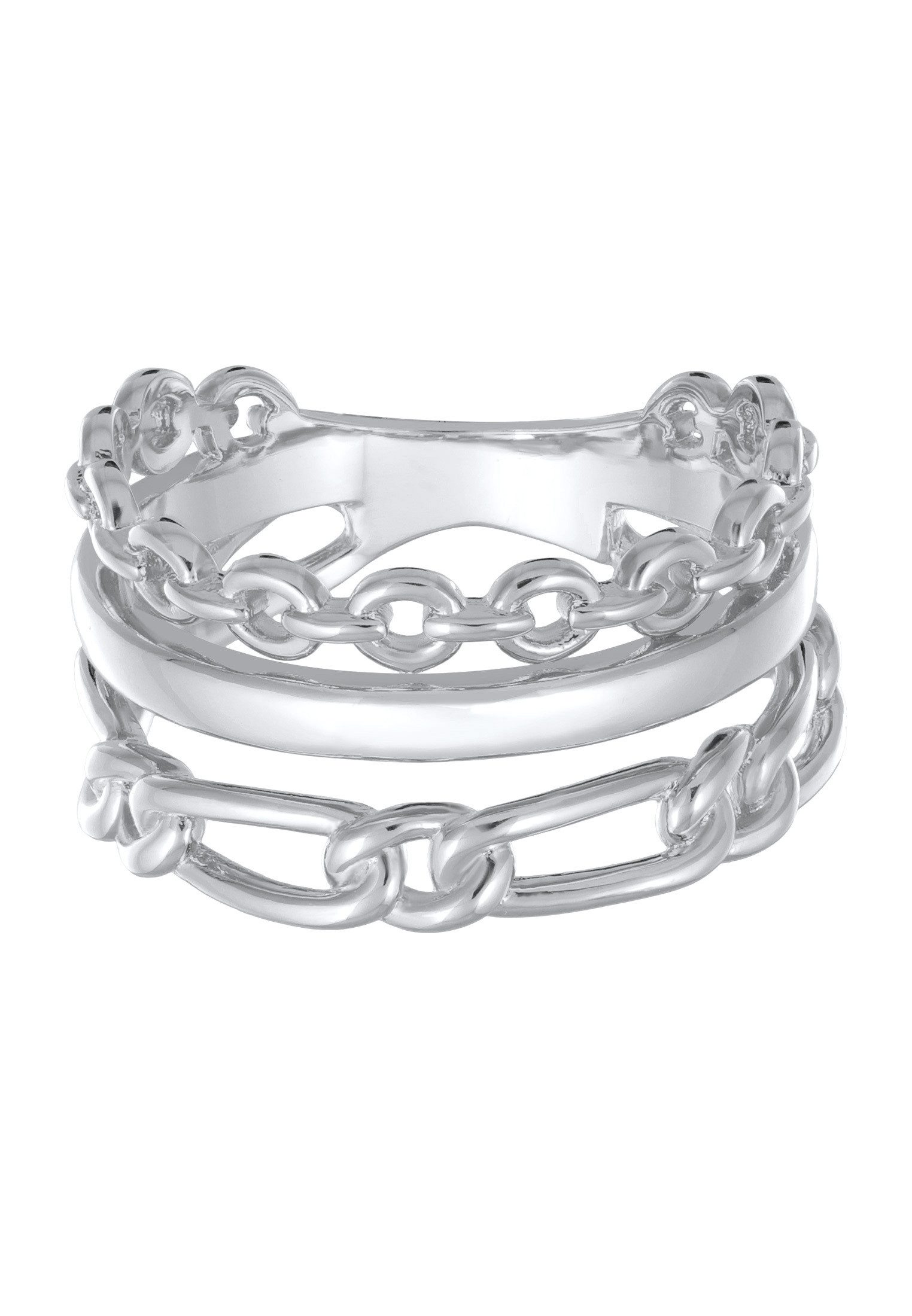 Elli Fingerring Glieder Bandring 3-reihig Goldfarben günstig online kaufen