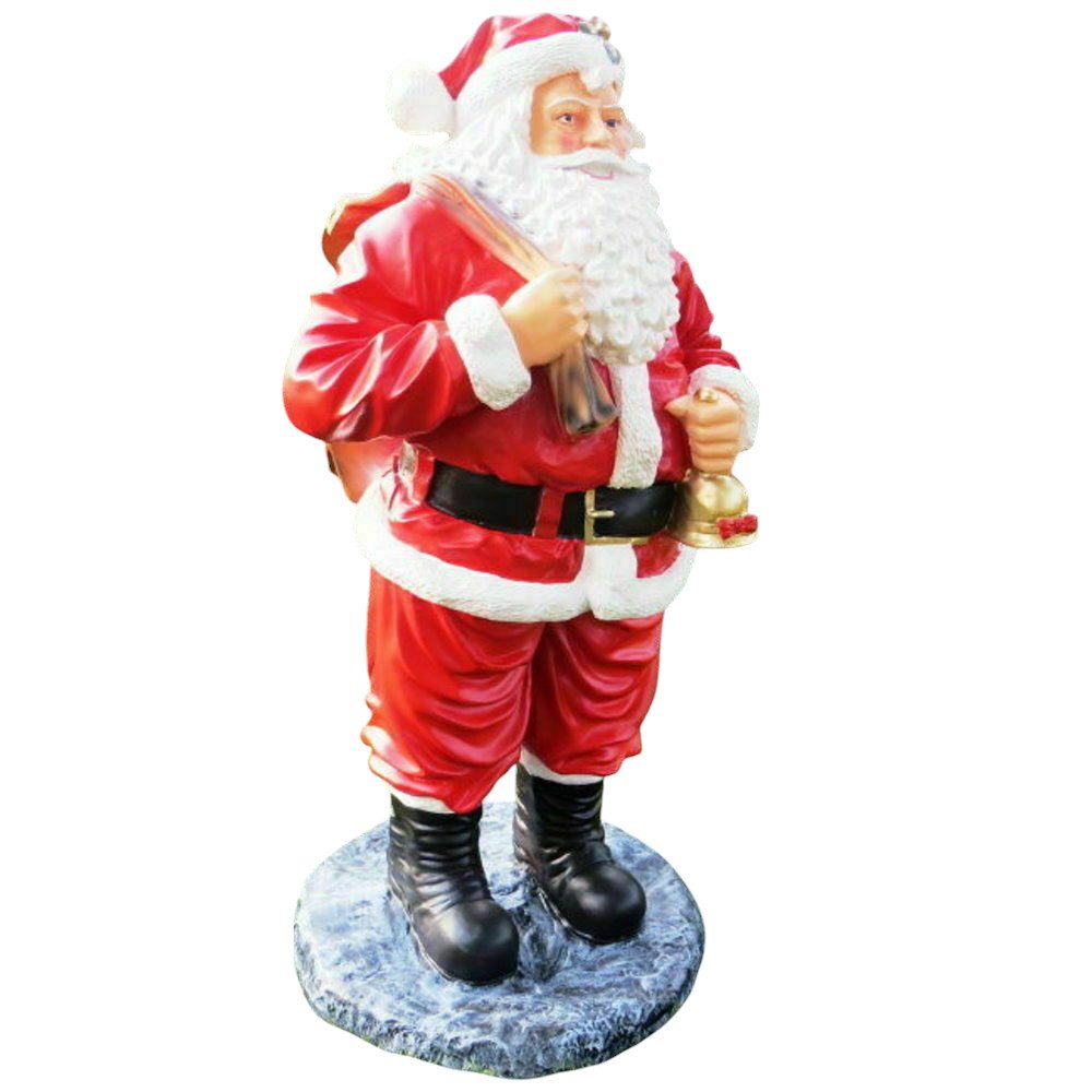DEKO VERTRIEB BAYERN Weihnachtsmann XXL Weihnachtsmann 130 cm hoch mit Sack+Glocke lebensgross Santa Deko