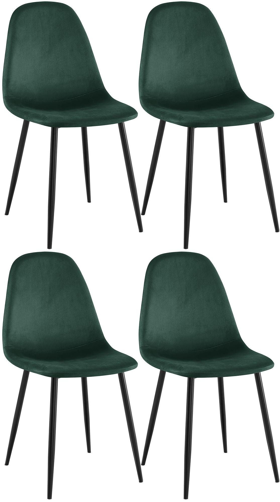 CLP Esszimmerstuhl Napier (4er Set), Metall, gepolstert, mit Lehne