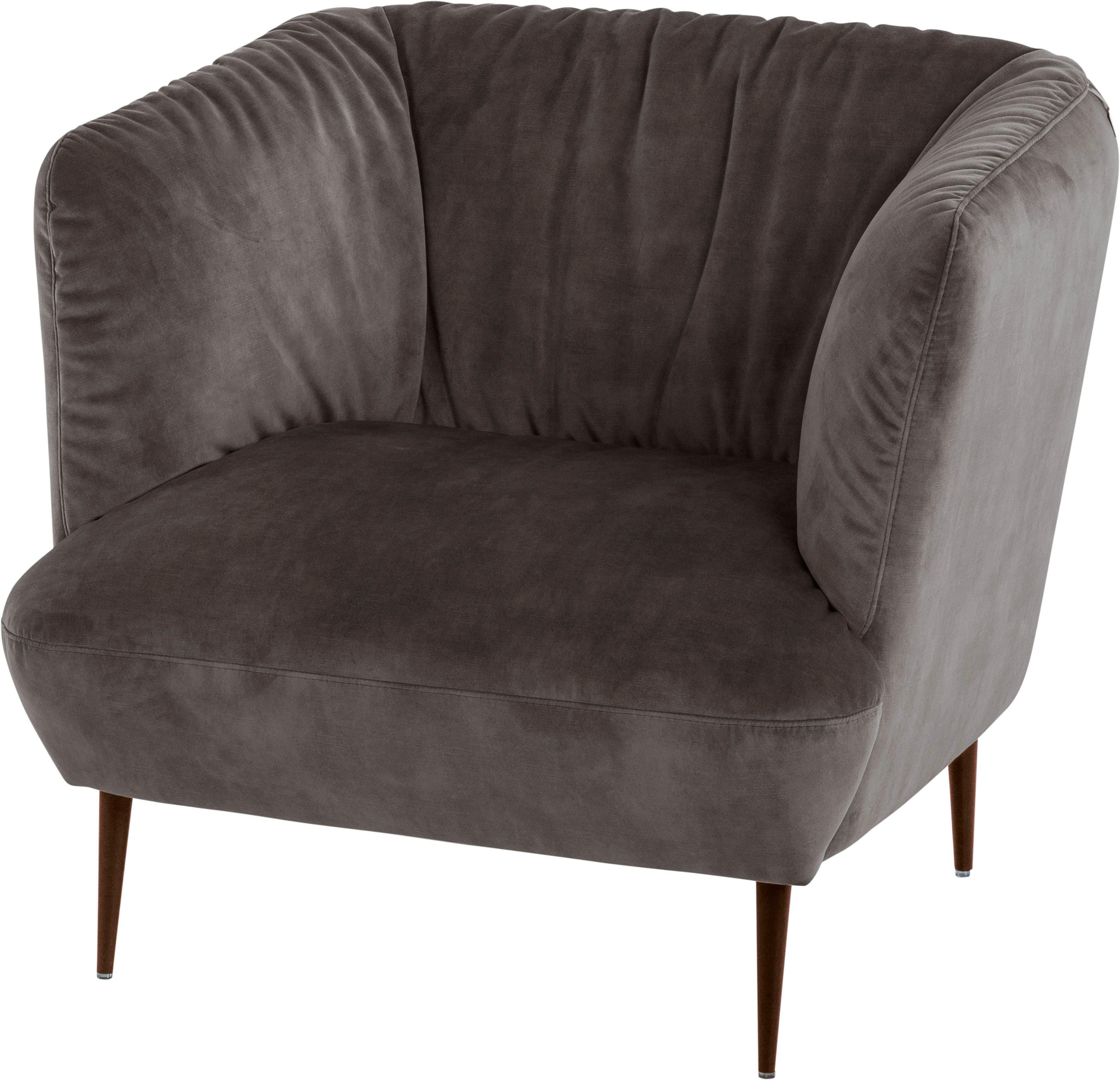 W.SCHILLIG Sessel & S41 ELLA, pulverbeschichtet grey Boch Bronze dark Füße Villeroy