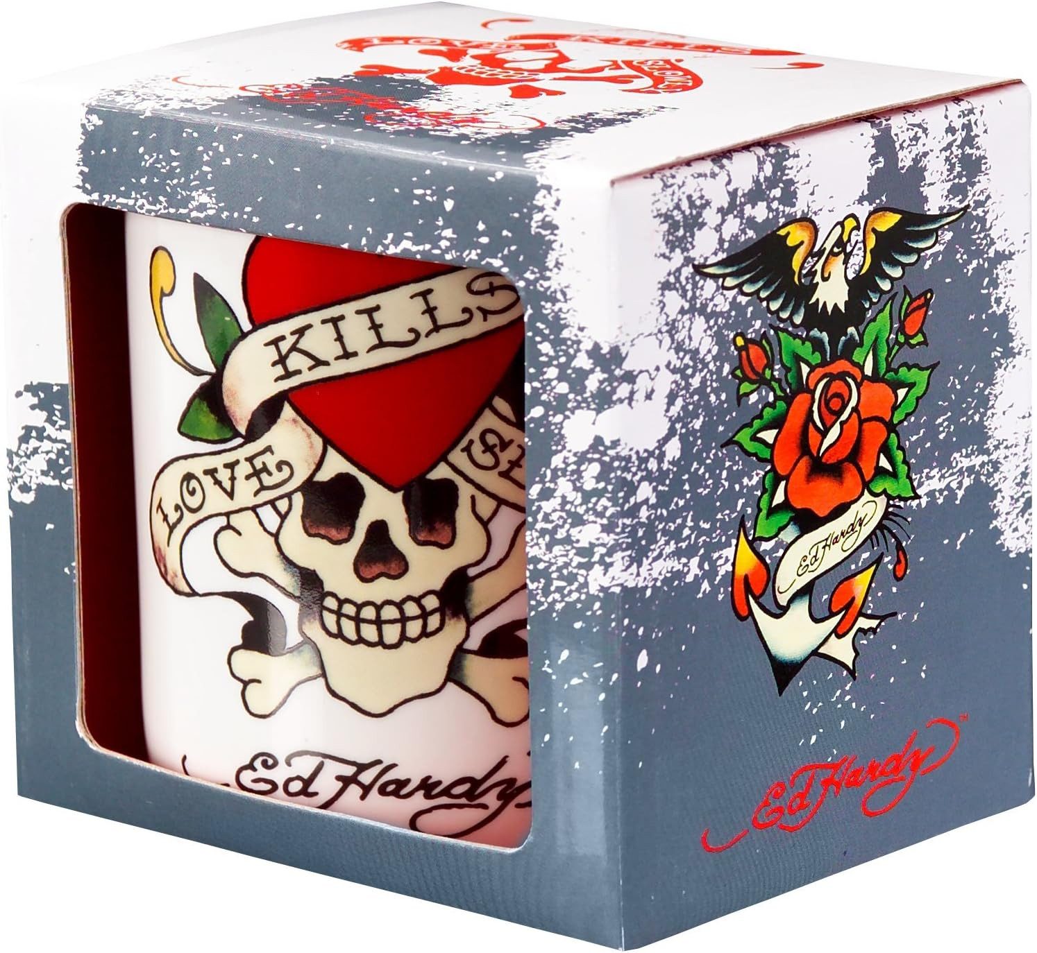 Ed Hardy Tasse Ed Hardy Tasse Kaffeetasse "LOVE KILLS SLOWLY" 25211, Porzellan