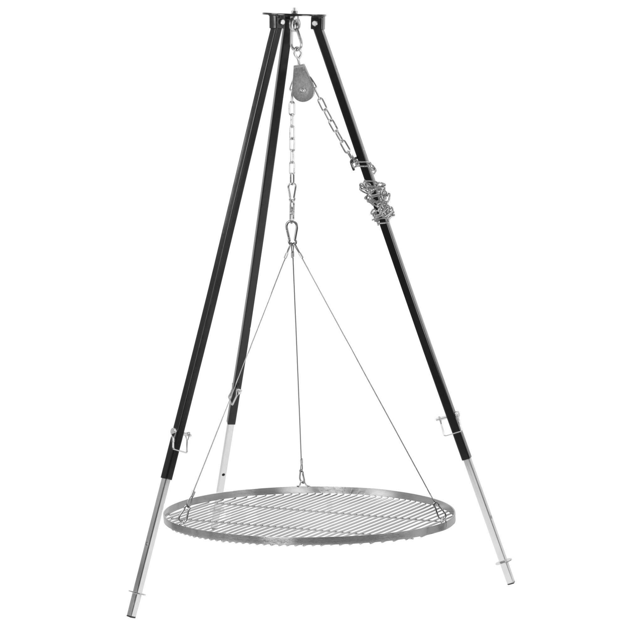 BBQ-Toro Schwenkgrill Dreibein Grill mit Ø 80 cm Grillrost, 110 - 175 cm, Schwarz, Dreibein