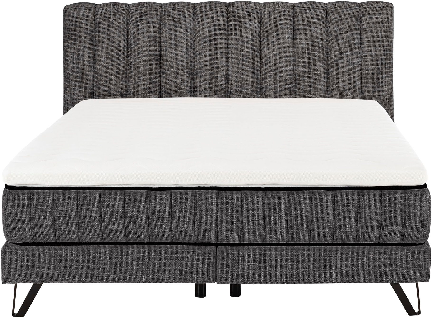 set one by Musterring Boxspringbett Baldwin, Liegefläche 180 x 200 cm, Duo-Matratze, Kopfteil mit Steifensteppung