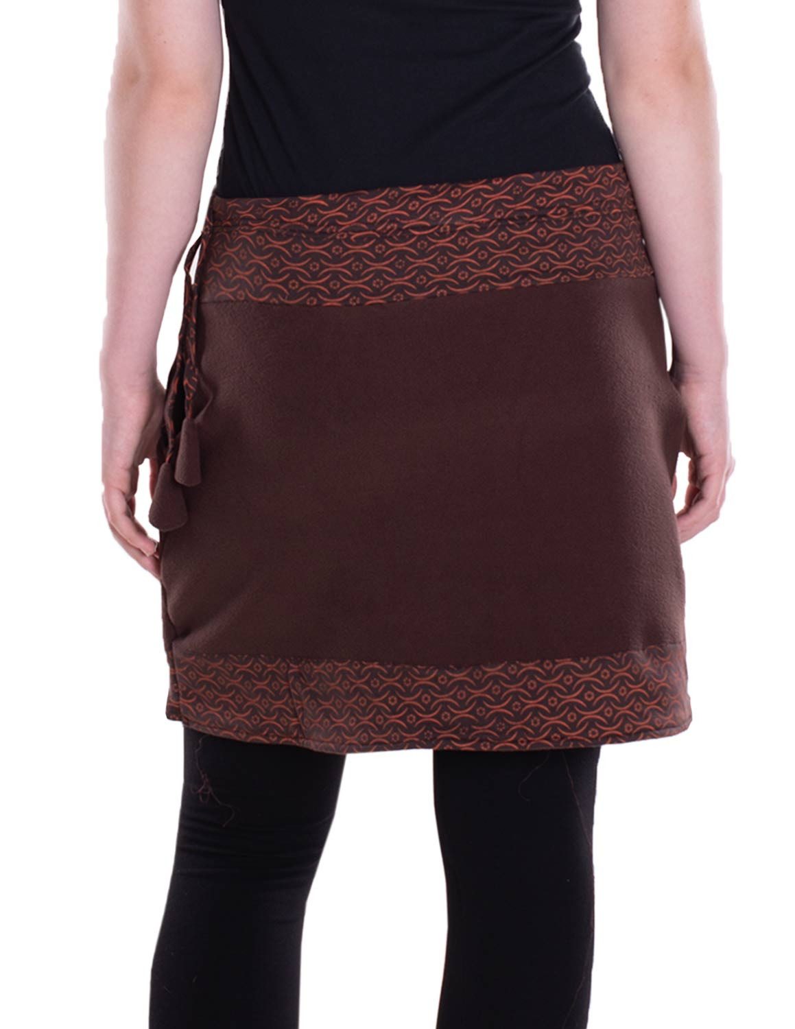 Vishes A-Linien-Rock Thermorock warmer Damen Winterrock kurz Taschenrock aus ECO-Fleece Hippie, Retro, Style, Alternative Bekleidung