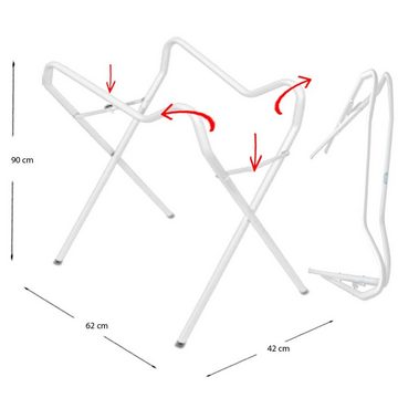 Maltex Babybadewanne WAL Silbergrau Set 2-tlg + Gestell Weiß - Babybadeset Zubehör Pflege, (Made in Europe Premium Set), ** Babywanne+ Badesitz + Gestell **