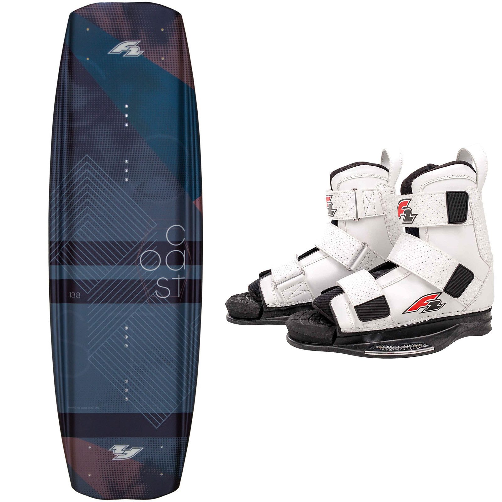 Wakeboard F2 Set Wakeboard Coast Petrol 138cm mit Wakebindung Team Boot L/XL