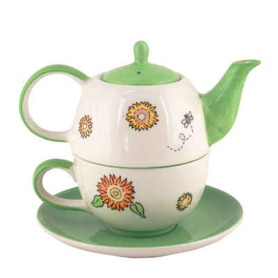 Mila Teekanne Mila Keramik Tee-Set Tea for One Sunny Sunflowers, 400 l, (Stück)