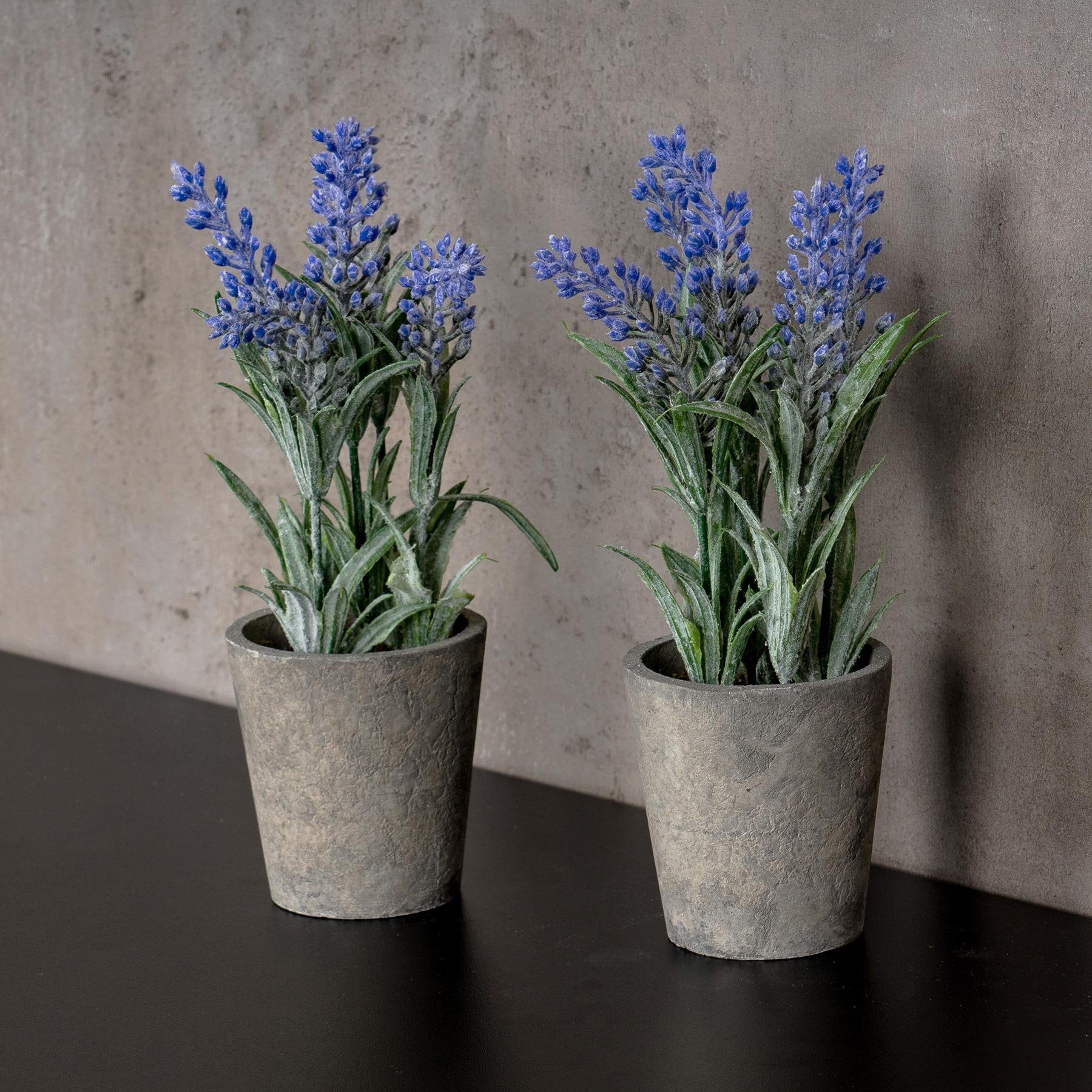 Je Kunstblumen Levandeo®, H34cm Deko Lavendel Kunstpflanze, Set Zimmerpflanze 2er Violett