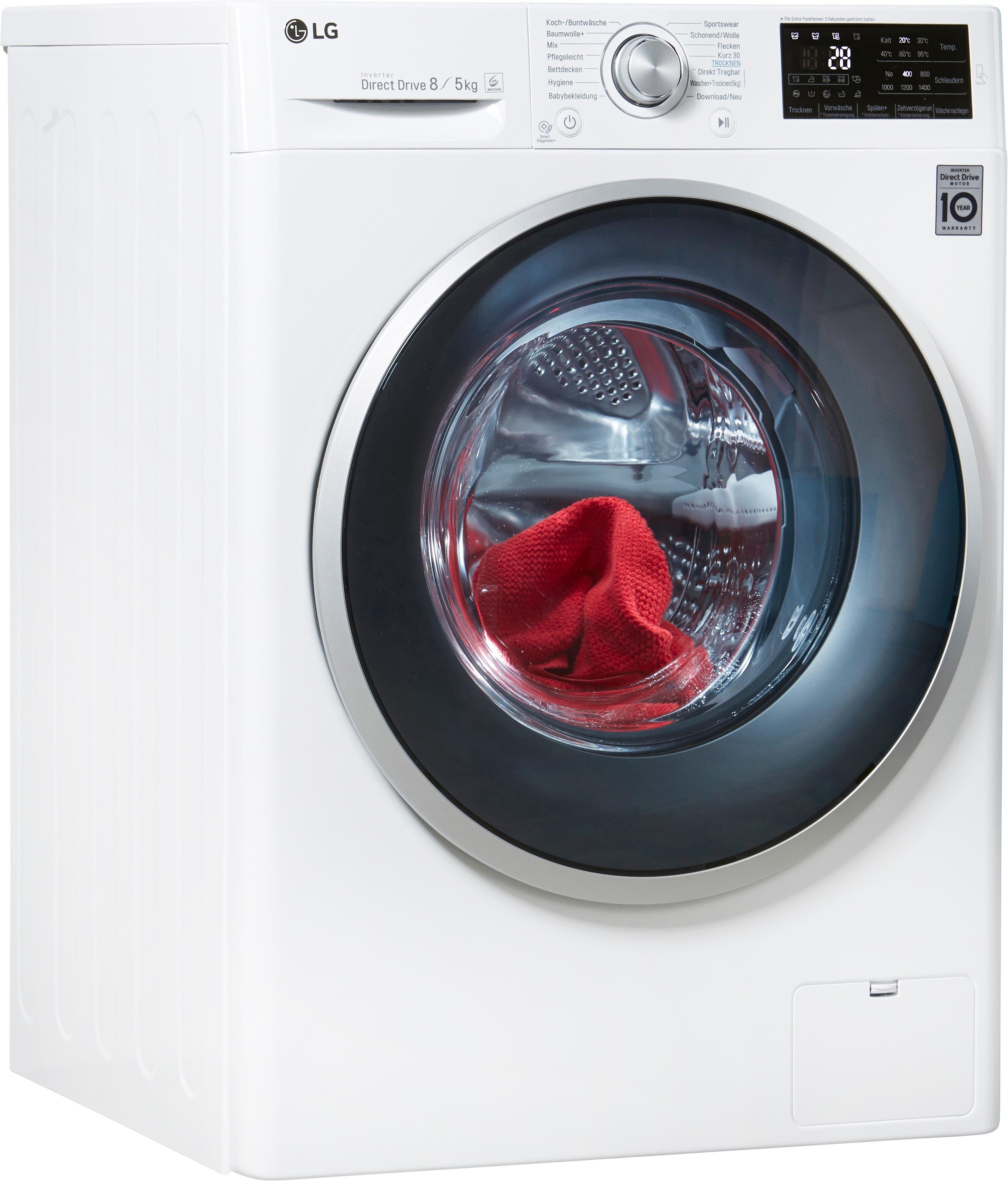 LG Waschtrockner 5 F14WD85TN1, 8 kg/5 kg, 1400 U/Min