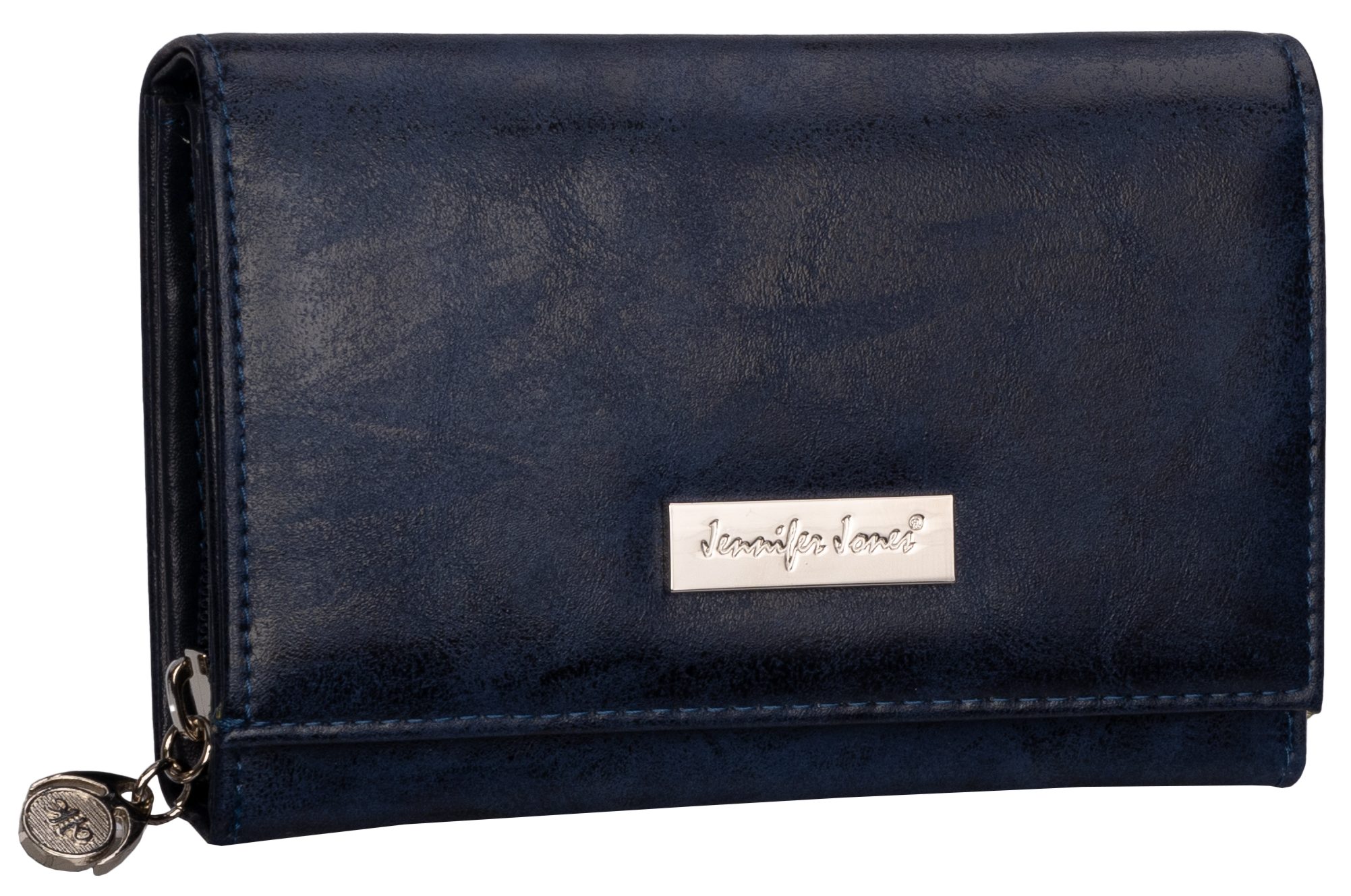 Jennifer Jones Geldbörse JENNIFER JONES Damen Geldbörse Portemonnaie Blau, Damen Geldbörse klappbar mit Reißverschluss Portemonnaie Geldbeutel
