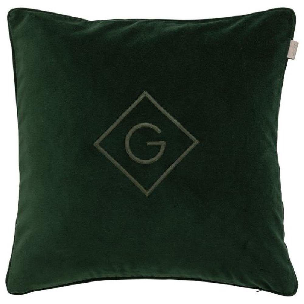 Kissenhülle Gant Home Kissen Velvet G Cushion Samtkissen Storm Green (50x50cm), Gant