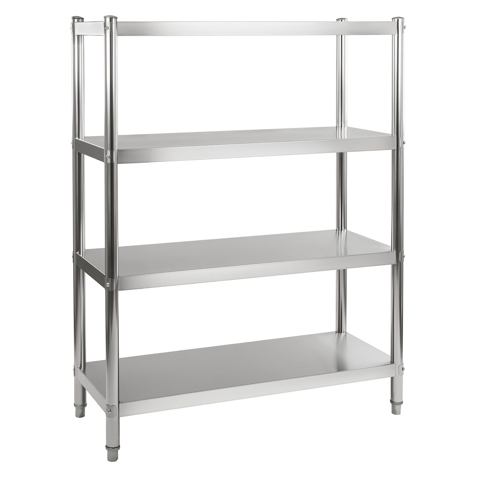 Royal Catering Standregal 120x48,5x155 cm Küchenregal Edelstahlregal Edelstahl Gastro 4 Ablagen