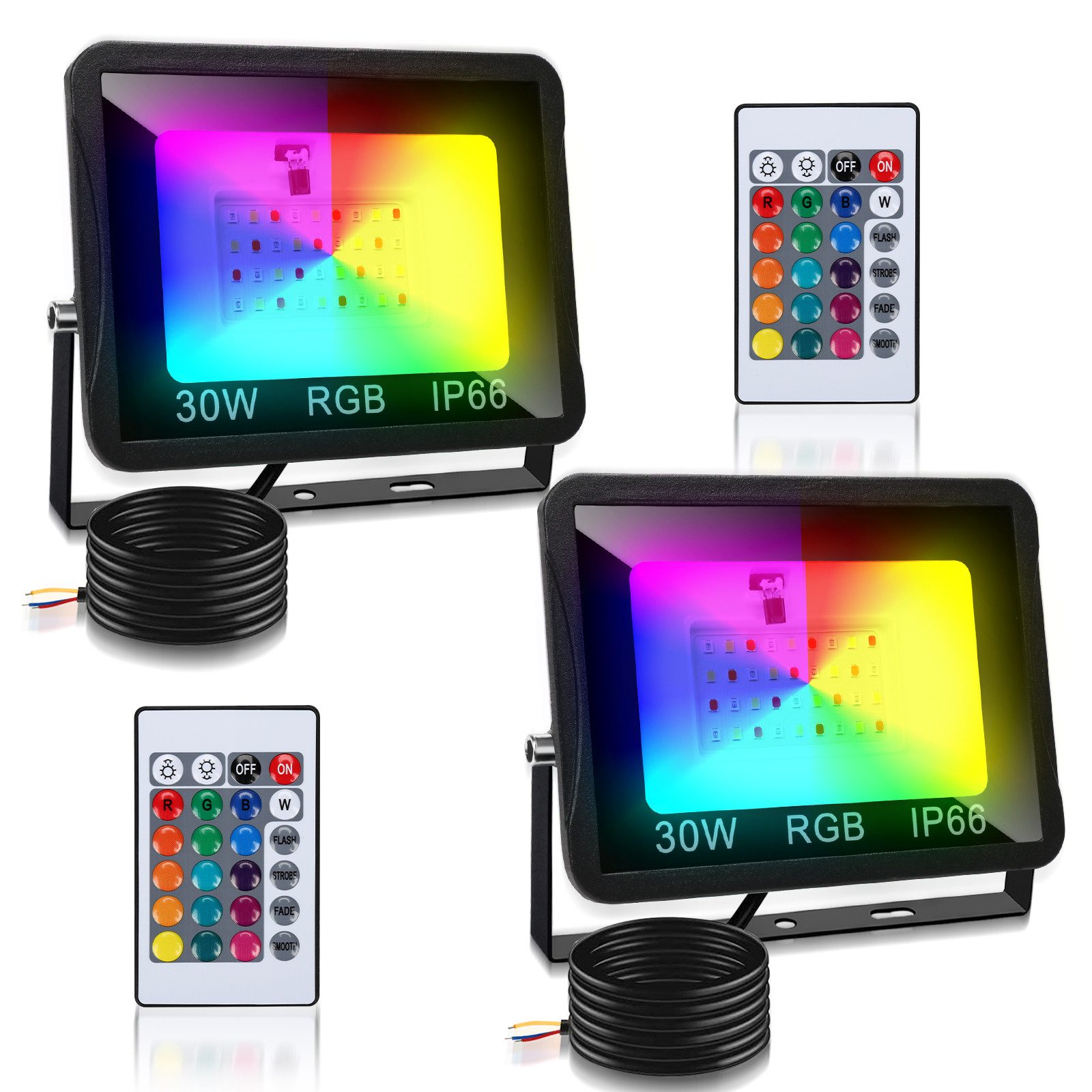 Clanmacy LED Flutlichtstrahler RGB LED Fluter günstig online kaufen