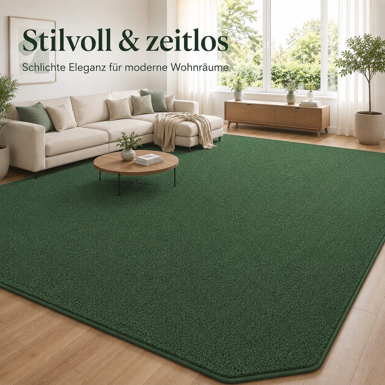 Lochas Designteppich Kurzflor Teppich Uni Schwarz – Weich, rutschfest & waschbar – Bild 3 von 5