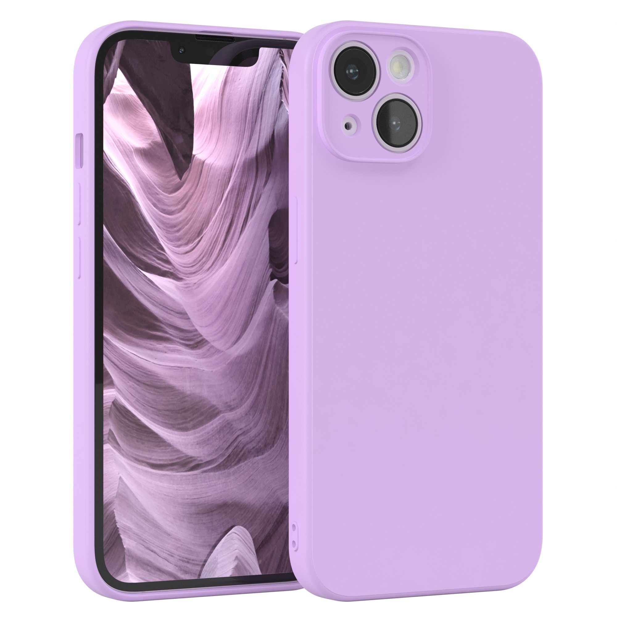 EAZY CASE Handyhülle TPU Hülle für Apple iPhone 14 6,1 Zoll, Silikon Schutzhülle Kameraschutz kratzfest Back Cover Lavendel Lila